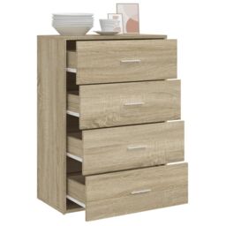Berkfield Home Sideboard Sonoma Oak 60x31x84 cm Engineered Wood in Brown - Size: 60 x 31 x 84 cm - thumbnail 4
