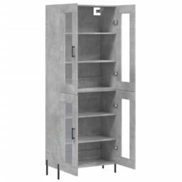 Berkfield Home Highboard Concrete Grey 69.5x34x180 cm Engineered Wood - thumbnail 4