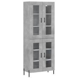 Berkfield Home Highboard Concrete Grey 69.5x34x180 cm Engineered Wood - thumbnail 1