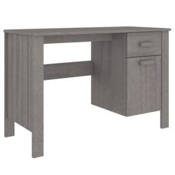 Berkfield Home Desk HAMAR Light Grey 113x50x75 cm Solid Wood Pine - Size: 113 x 50 x 75 cm