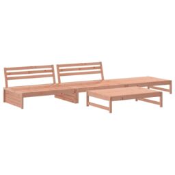 Berkfield Home 4 Piece Garden Lounge Set Solid Wood Douglas in Brown - thumbnail 1