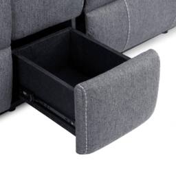 Furnishings For Less UK Orlando Grey Fabric 2 Seater Electric Reclining Sofa Centre Console - thumbnail 5