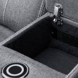 Furnishings For Less UK Orlando Grey Fabric 2 Seater Electric Reclining Sofa Centre Console - thumbnail 9