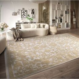 THE RUGS Villeroy & Boch Ambroise Short Pile Rug Floral Wool Like Soft Texture in Cream - Size: 160 cm x 230 cm - thumbnail 7