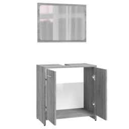 Berkfield Home Bathroom Furniture Set Grey Sonoma Engineered Wood - thumbnail 6