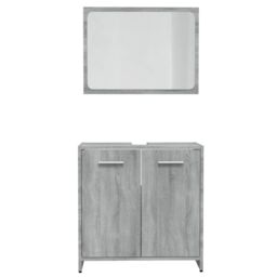 Berkfield Home Bathroom Furniture Set Grey Sonoma Engineered Wood - thumbnail 5