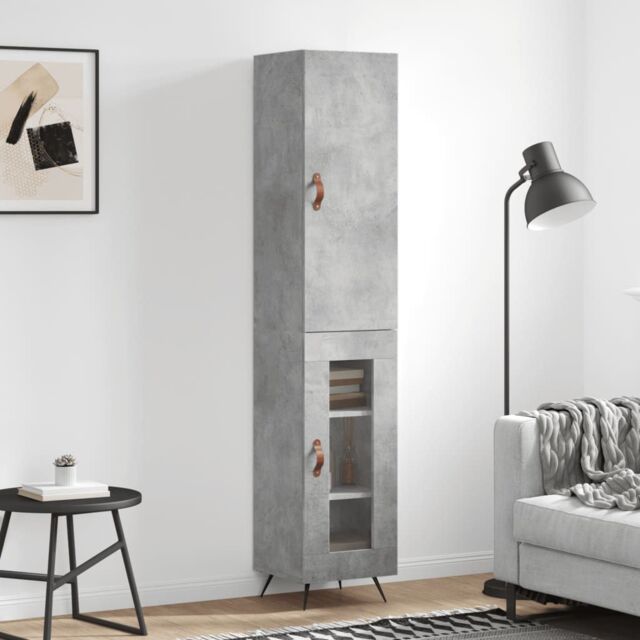 Berkfield Home Highboard Concrete Grey 34.5x34x180 cm Engineered Wood - image 1