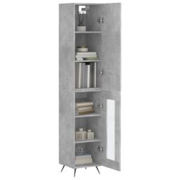 Berkfield Home Highboard Concrete Grey 34.5x34x180 cm Engineered Wood - thumbnail 3