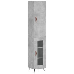 Berkfield Home Highboard Concrete Grey 34.5x34x180 cm Engineered Wood - thumbnail 2