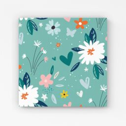 "Warren Reed - Designer Garden Summer Flowers Canvas in Blue - Size: W30"" x H30""" - thumbnail 1
