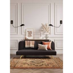 Lemon Pavilion Furniture Burlington Sofa Bed - L85 x W180 x H76.5 cm - Black/Gold Brushed in Black - Size: 1 Pack - thumbnail 5