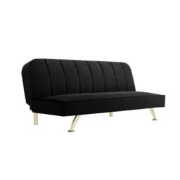 Lemon Pavilion Furniture Burlington Sofa Bed - L85 x W180 x H76.5 cm - Black/Gold Brushed in Black - Size: 1 Pack - thumbnail 2