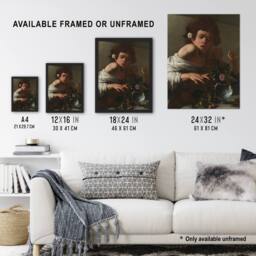 "Artery8 Boy Bitten By A Lizard Allegory Caravaggio Wall Art Poster Print - Size: W12"" x H16""" - thumbnail 3