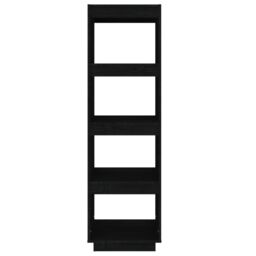 Berkfield Home Book Cabinet/Room Divider Black 40x35x135 cm Solid Pinewood - Size: 40 x 35 x 135 cm - thumbnail 5