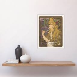 "Artery8 Job Paper Vintage French Advert Art Nouveau Wall Art Print Mucha in Purple - Size: W12"" x H16""" - thumbnail 4