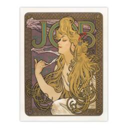 "Artery8 Job Paper Vintage French Advert Art Nouveau Wall Art Print Mucha in Purple - Size: W12"" x H16""" - thumbnail 1