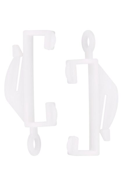 Neel Blue 50pcs Curtain Plastic Hooks, Curtain Channel Tracks in White - image 1