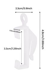 Neel Blue 50pcs Curtain Plastic Hooks, Curtain Channel Tracks in White - thumbnail 2