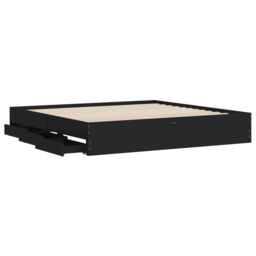 Berkfield Home Bed Frame with Drawers without Mattress Black 180x200 cm Super King - thumbnail 5