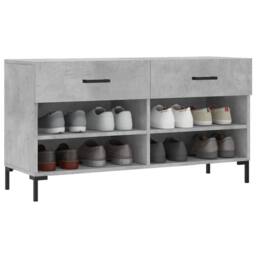 Berkfield Home Shoe Bench Concrete Grey 102x35x55 cm Engineered Wood - Size: 102 x 35 x 55 cm
