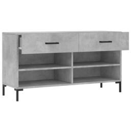 Berkfield Home Shoe Bench Concrete Grey 102x35x55 cm Engineered Wood - Size: 102 x 35 x 55 cm - thumbnail 5