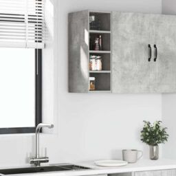Berkfield Home Hanging Cabinet Concrete Grey 20x29.5x60 cm Engineered Wood - thumbnail 3