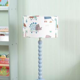 ValueLights Bobbins Powder Blue Table Lamp with Cartoon Dino Drum Lamp Shade - thumbnail 3