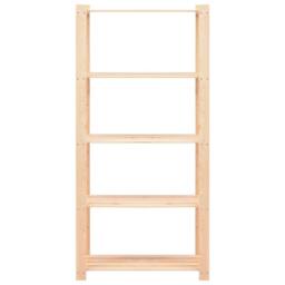 Berkfield Home 5-Tier Storage Racks 2 pcs 80x38x170 cm Solid Pinewood 250 kg in Beige - Size: 80 x 38 x 170 cm - thumbnail 4