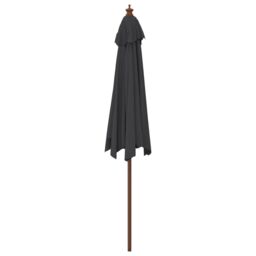 Berkfield Home Garden Parasol with Wooden Pole Black 299x240 cm - thumbnail 5