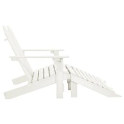 Berkfield Home 2-Seater Garden Adirondack Chair&Ottoman Fir Wood White - thumbnail 3