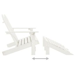 Berkfield Home 2-Seater Garden Adirondack Chair&Ottoman Fir Wood White - thumbnail 5
