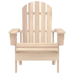 Berkfield Home Garden Adirondack Chair with Table Solid Fir Wood in Beige - thumbnail 3