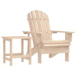 Berkfield Home Garden Adirondack Chair with Table Solid Fir Wood in Beige - thumbnail 2