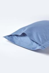 Homescapes Egyptian Cotton Oxford Pillowcase 1000 TC, King Size in Blue - thumbnail 3