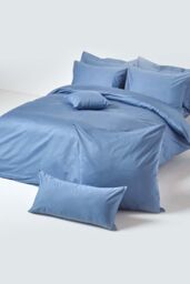 Homescapes Egyptian Cotton Oxford Pillowcase 1000 TC, King Size in Blue - thumbnail 5
