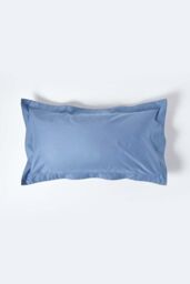 Homescapes Egyptian Cotton Oxford Pillowcase 1000 TC, King Size in Blue - thumbnail 1