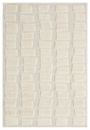 Desire Rugs Isabella Living Room Area Rugs - Embossed Cobble Design in Cream - Size: 80 cm x 150 cm - thumbnail 2
