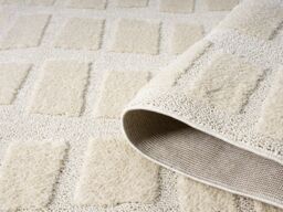 Desire Rugs Isabella Living Room Area Rugs - Embossed Cobble Design in Cream - Size: 80 cm x 150 cm - thumbnail 3