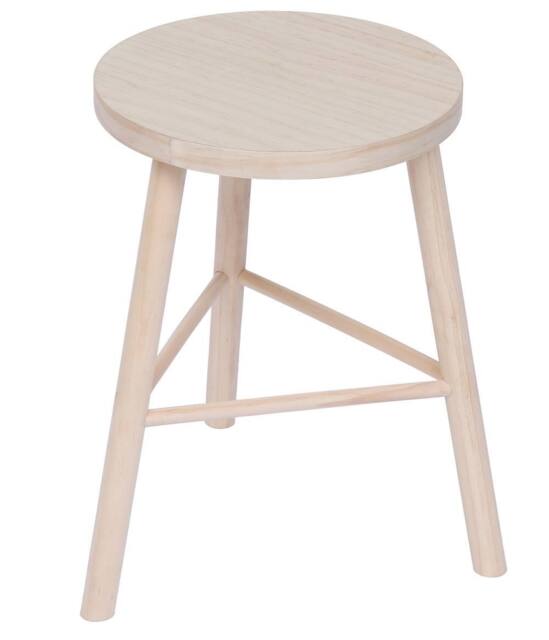 Nordlys Scandinavian Solid Wood Stool in Beige - image 1