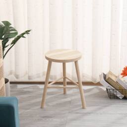 Nordlys Scandinavian Solid Wood Stool in Beige - thumbnail 3
