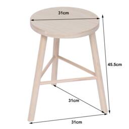 Nordlys Scandinavian Solid Wood Stool in Beige - thumbnail 5