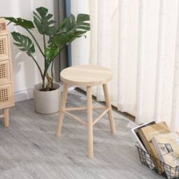 Nordlys Scandinavian Solid Wood Stool in Beige - thumbnail 2