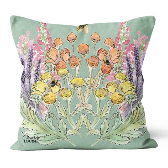 Claire Louise Sage Bloom 45cm x 45cm Double Sided Cushion - Size: 45 cm x 45 cm - image 1