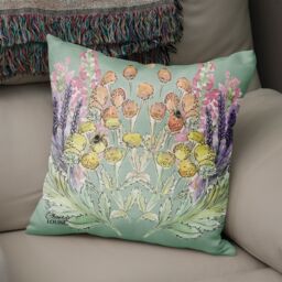 Claire Louise Sage Bloom 45cm x 45cm Double Sided Cushion - Size: 45 cm x 45 cm - thumbnail 2
