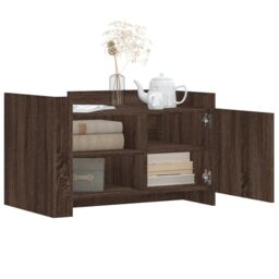 Berkfield Home Coffee Table Brown oak 80x50x50 cm Engineered Wood - Size: 80 x 50 x 50 cm - thumbnail 3