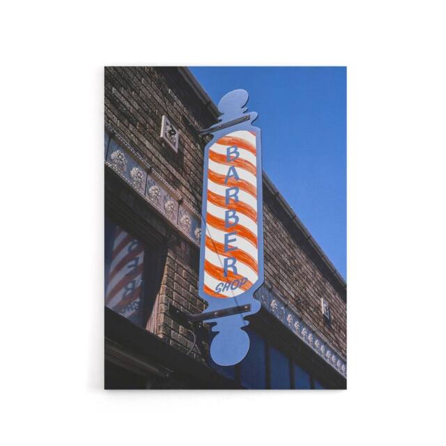 "Artery8 Retro Barber Shop Sign Photograph Margolies Canvas Wall Art Print - Size: W12"" x H16""" - image 1