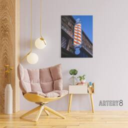 "Artery8 Retro Barber Shop Sign Photograph Margolies Canvas Wall Art Print - Size: W12"" x H16""" - thumbnail 3
