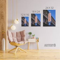 "Artery8 Retro Barber Shop Sign Photograph Margolies Canvas Wall Art Print - Size: W12"" x H16""" - thumbnail 4
