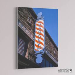 "Artery8 Retro Barber Shop Sign Photograph Margolies Canvas Wall Art Print - Size: W12"" x H16""" - thumbnail 2