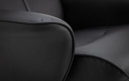 Ashfield Black Leather Recliner & Stool - thumbnail 6